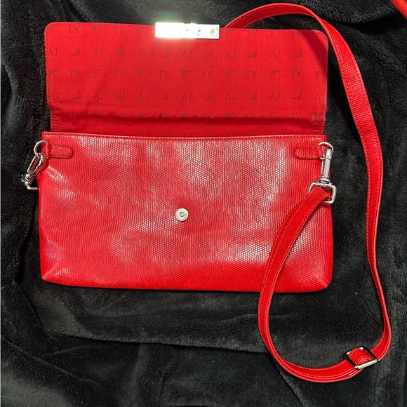 Womens Armani Jeans Crossbody/Clutch Purse Color Red/Silver - Picture 2 of 9
